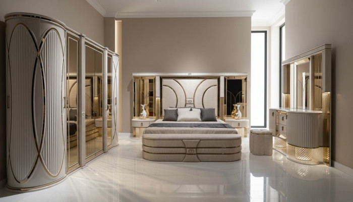 Slaapkamerset Complete bed 2x nachtkastjes Garderobekast Nieuw 7-delig
