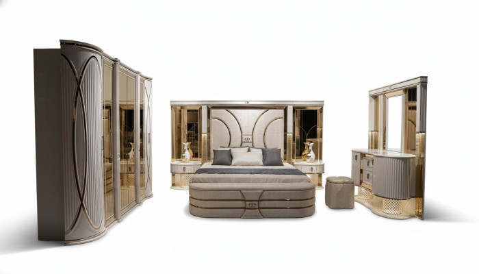 Slaapkamerset Complete bed 2x nachtkastjes Garderobekast Nieuw 7-delig
