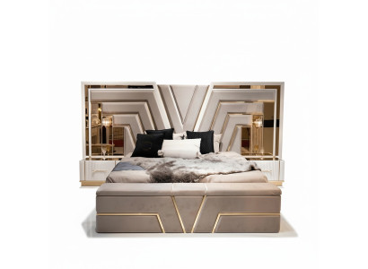 Slaapkamer set Bed 2x Nachtkastjes Luxe nieuw 3-delige Design Modern Hout