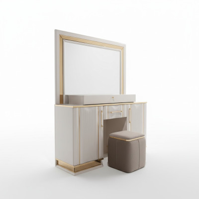 Slaapkamer set kaptafel met spiegel kruk design luxe nieuw 2-delig