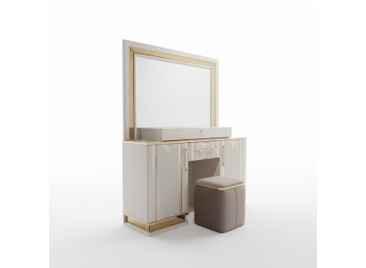 Slaapkamer set kaptafel met spiegel kruk design luxe nieuw 2-delig