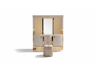 Slaapkamer set luxe make-uptafel met spiegel kruk design nieuw 2-delige.