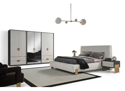 Slaapkamer set Bed 2x Nachtkastjes Kledingkast Luxe nieuw 4-delig Hout