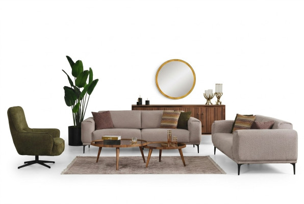 Woonkamerbankstel Designer Set 3+2+1 Zits Luxe Beklede Meubels