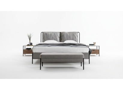 Exclusieve slaapkamer tweepersoonsbed metalen frame Moderne bank Luxe meubels