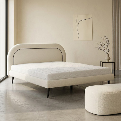 Slaapkamermeubels Wit Bed Modern stoffen bed Dubbel bed