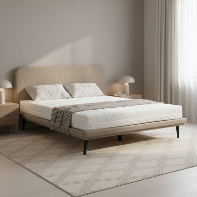 Bruin gestoffeerd bed Slaapkamer Bedden Designer Luxueuze textielbedden