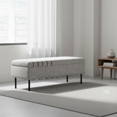 Moderne grijze slaapkamer zitbank Luxe bedbank met houten frame Nieuw