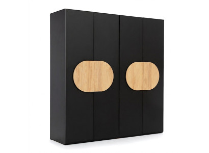 Zwarte kledingkast Moderne slaapkamer meubels Luxe houten kast