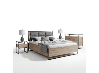 Modern slaapkamer set Bed Kledingkast Houten Commode 5-delige set