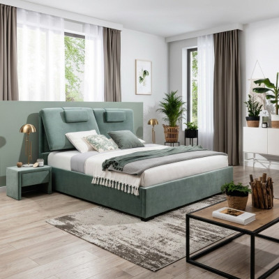 Complete slaapkamer set, 3-delig, tweepersoonsbed, ontwerper, 2 nachtkastjes