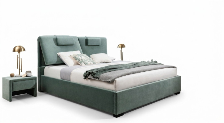 Complete slaapkamer set, 3-delig, tweepersoonsbed, ontwerper, 2 nachtkastjes