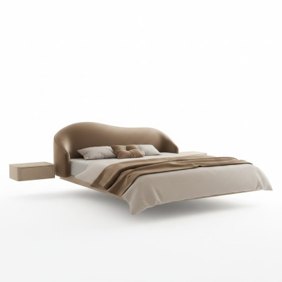 Beige muurbed ontwerper slaapkamer bedden luxe tweepersoonsbedden hout