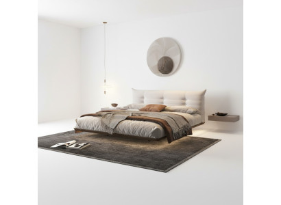 Witte slaapkamer bed ontwerper wandbed LED bedden houten frame meubels.