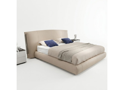 Beige modern tweepersoonsbed ontwerper bed slaapkamer meubels houten frame