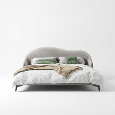 Grijs textielbed Slaapkamer Bedden Luxe Tweepersoonsbedden Stijlvol Meubilair