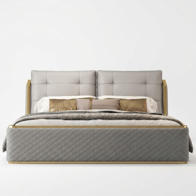 Ontwerper Wit Slaapkamer Bed Luxe Tweepersoonsbedden Houten Frame Modern