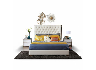 Wit Chesterfield Groot Bed Slaapkamer Meubels Ontwerpersbedden Nieuw