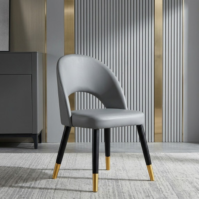 Moderne grijze eetkamerstoel 1-zits designer houten stoelen