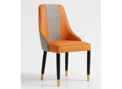 Oranje eetkamerstoel Houten stoelen Moderne hoge stoelen zonder armleuningen
