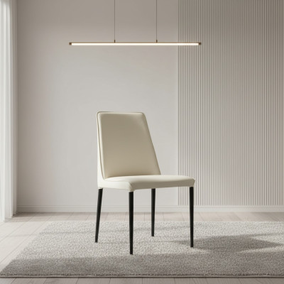 Witte eetkamerstoel, designer houten stoelen, stijlvolle moderne textielstoelen.