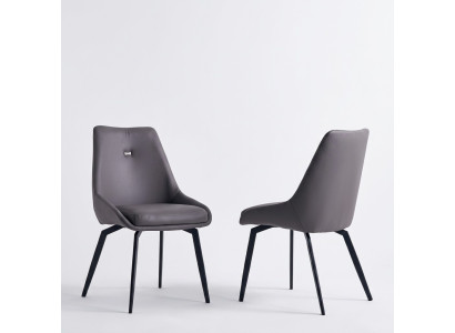 Moderne grijze eetkamerstoel houten metalen stoelen ontwerpleunstoelen