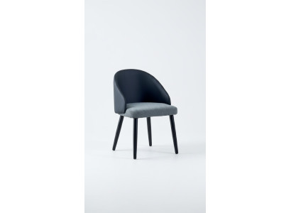 Blauw-grijze eenzitter luxe eetkamerstoelen design eetkamerstoelen