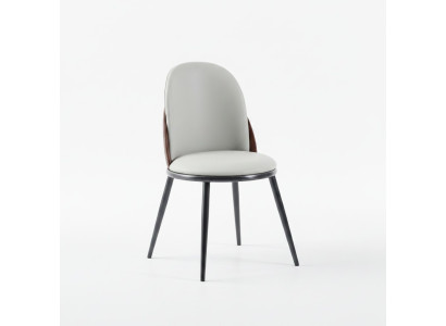 Eetkamer meubel designer wit eenzitter zonder armleuningen luxe houten stoel