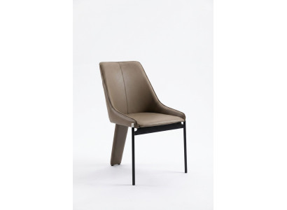 Bruine kunstleren stoel Moderne eenzitter Gestoffeerde stoelen Houten frame