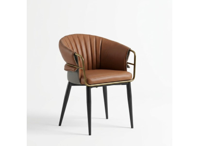 Bruine leren stoel ontwerper eetkamermeubels houten stoelen textiel stoelen