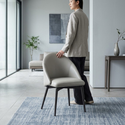 Witte eetkamer kunstlederen stoel luxe eenzitter hout gestoffeerde stoelen