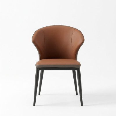 Eetkamer Zwarte-Bruine Stoel Textiel Eenpersoons Designer Fauteuils