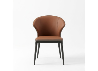 Eetkamer Zwarte-Bruine Stoel Textiel Eenpersoons Designer Fauteuils