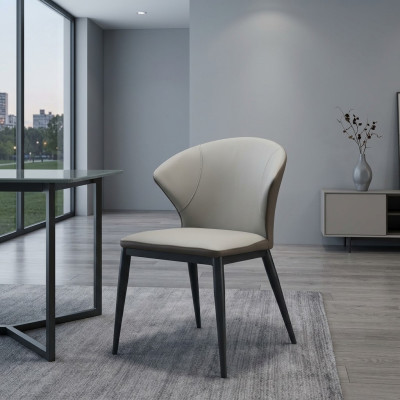 Witte gestoffeerde designer stoelen, textiel, eetkamerstoelen, hoogwaardige houten stoelen.