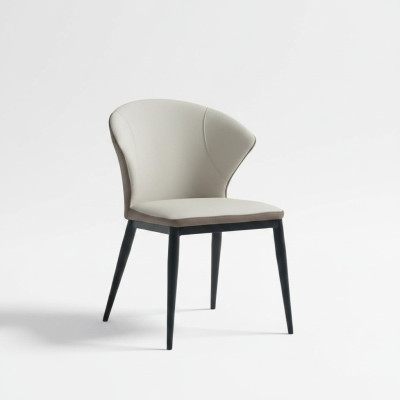 Witte gestoffeerde designer stoelen, textiel, eetkamerstoelen, hoogwaardige houten stoelen.