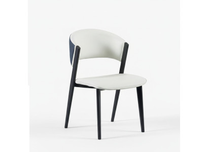 Witte eetkamerstoel Luxe textiel Eenzitter leren stoelen Houten frame