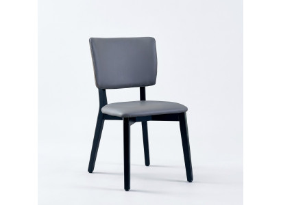 Eenzits designer grijze eetkamerstoel gestoffeerde stoelen leer eenzitter