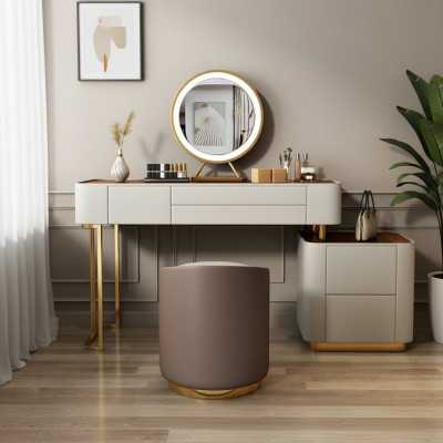 Stijlvolle witte make-uptafel met laden Designer kaptafel.