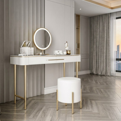 Witte make-uptafel Ontwerpers make-uptafel 2 laden Kaptafel