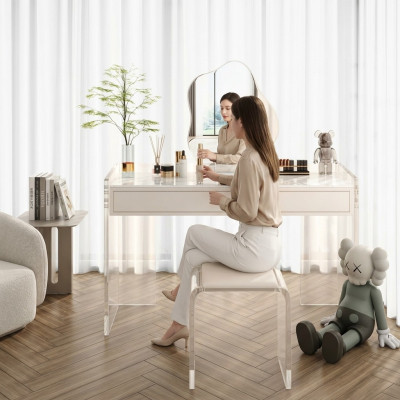 Witte stijlvolle make-uptafel design slaapkamer lade houten meubels