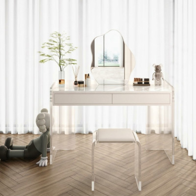 Witte stijlvolle make-uptafel design slaapkamer lade houten meubels