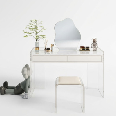 Witte stijlvolle make-uptafel design slaapkamer lade houten meubels