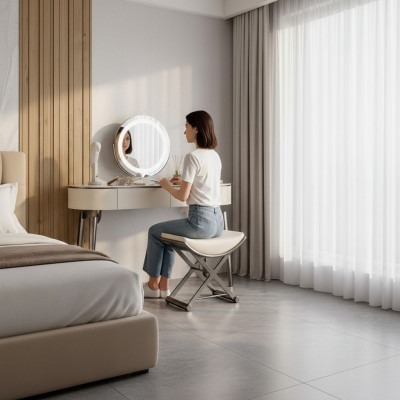 Beige make-up tafel Ontwerper slaapkamer meubels Luxe kaptafel
