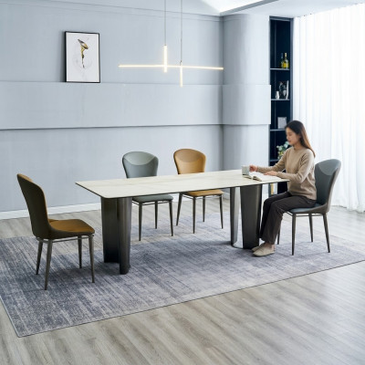Stijlvolle eetkamerset ontwerptafel 6x stoelen 7-delig luxe set