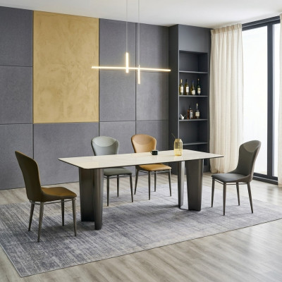 Stijlvolle eetkamerset ontwerptafel 6x stoelen 7-delig luxe set