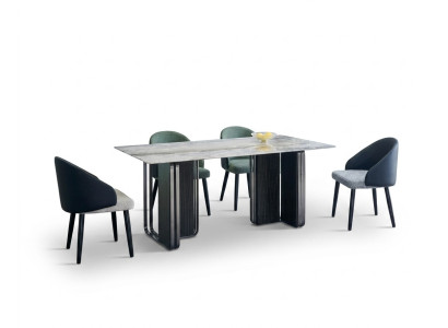 Rechthoekige eettafel 4x stoelen Moderne eetkamerset 5-delig Nieuw