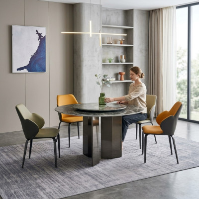 Grijze ronde eettafels Keukentafel Luxe houten tafels Tafel