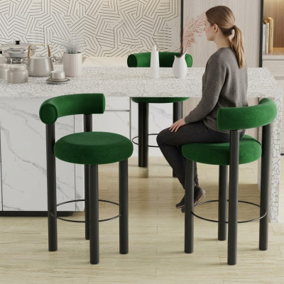 Groene moderne barkruk ontwerper loungestoel stijlvolle éénpersoonszetel