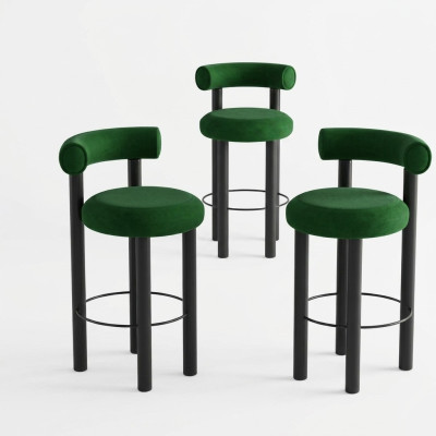 Groene moderne barkruk ontwerper loungestoel stijlvolle éénpersoonszetel