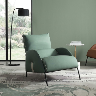 Ontwerper Groene Stoel Moderne Fauteuil 1-Zits Loungestoel